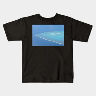 Aitutaki Lagoon Motu Maina Aerial View Kids T-Shirt